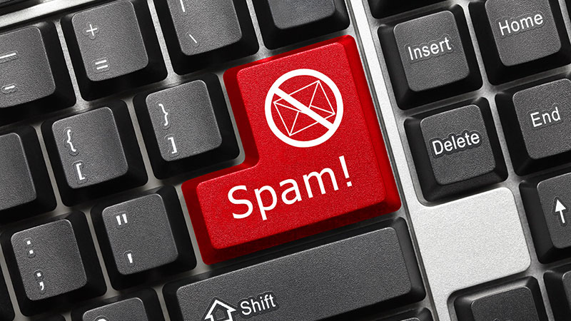 Teclado con alerta de Spam